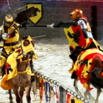 Knights battle at a dinner show