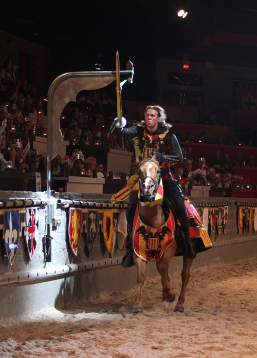Orlando dinner show image of knight on horse